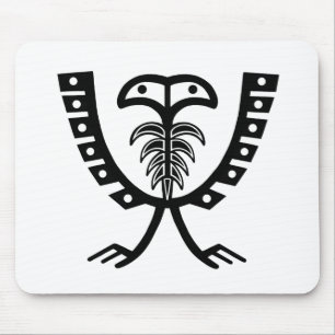 Two Headed Black Eagle Mouse Mat
