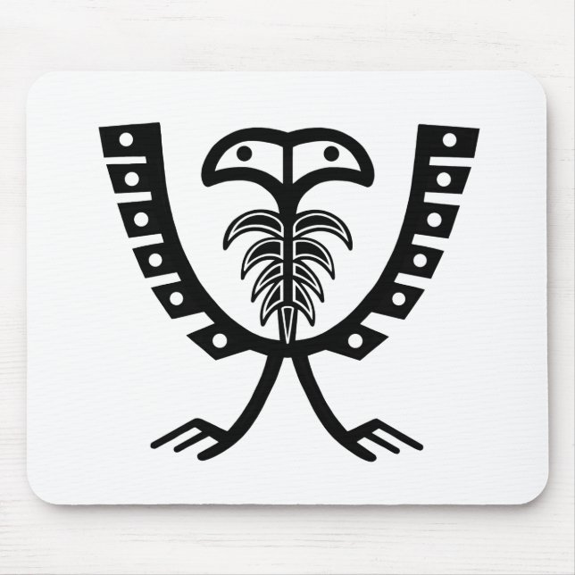 Two Headed Black Eagle Mouse Mat (Front)