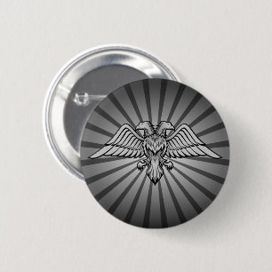 Two headed eagle 6 cm round badge