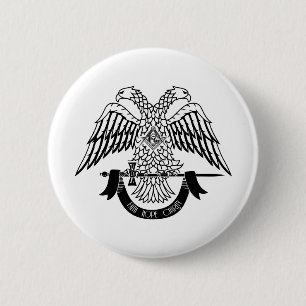 Two-headed eagle as Masonic symbol 6 Cm Round Badge