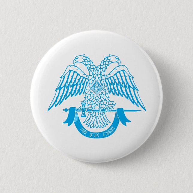 Two-headed eagle as Masonic symbol 6 Cm Round Badge (Front)