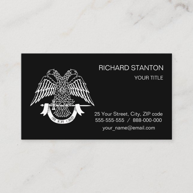 Two-headed eagle as Masonic symbol Business Card (Front)