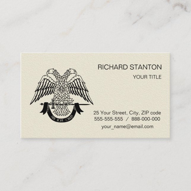 Two-headed eagle as Masonic symbol Business Card (Front)
