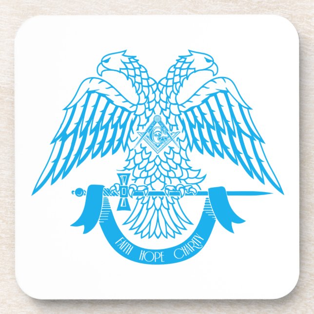 Two-headed eagle as Masonic symbol Coaster (Front)