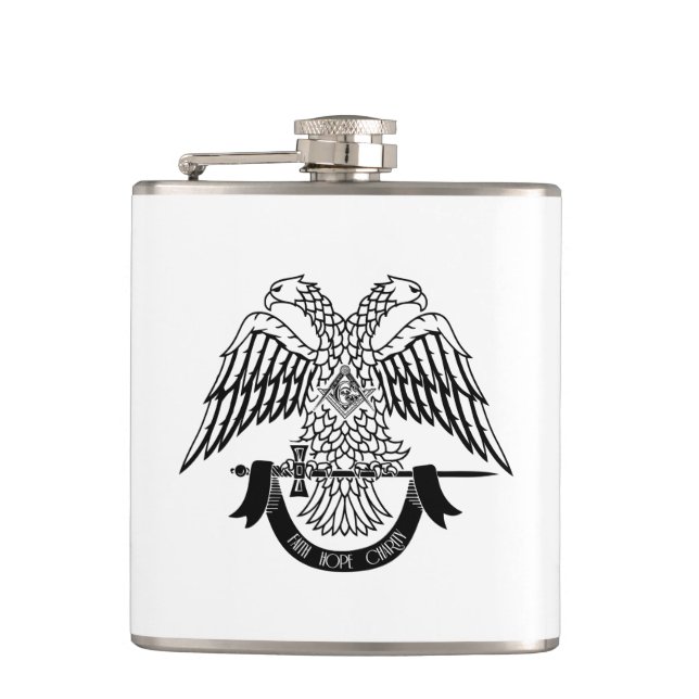 Two-headed eagle as Masonic symbol Hip Flask (Front)