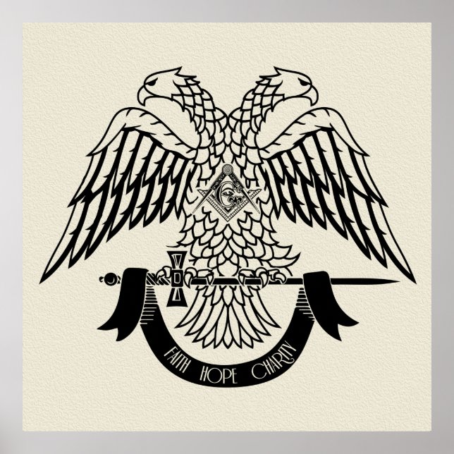 Two-headed eagle as Masonic symbol Poster (Front)