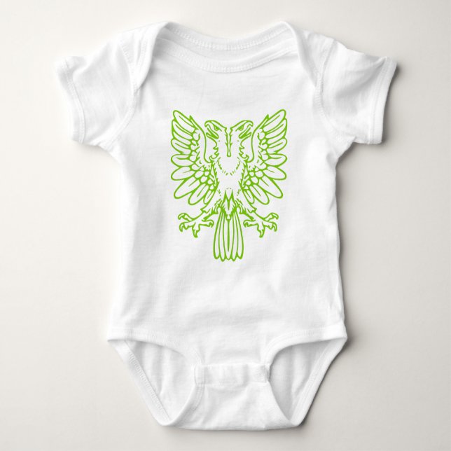 Two Headed Eagle - Martian Green Baby Bodysuit (Front)