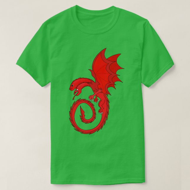Two Headed Merlot Dragon T-Shirt (Design Front)