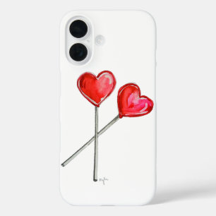 Two Heart Lollies iPhone 16 Case