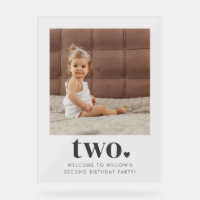 Two Heart Square Photo 2nd Birthday Welcome Sign