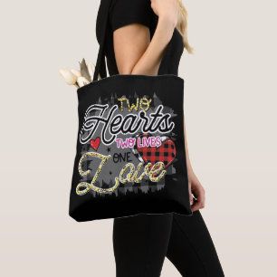 Two Heart Two Lives One Love, Valentine's Day Tote Bag