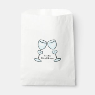 Two Heart Wine Glasses Bridal Shower Favour Treat Bags