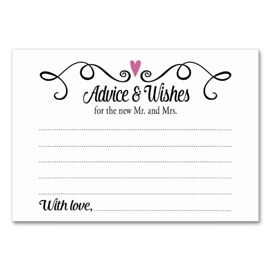 Two Hearts Advice and Wishes Wedding Card Zazzle.co.uk