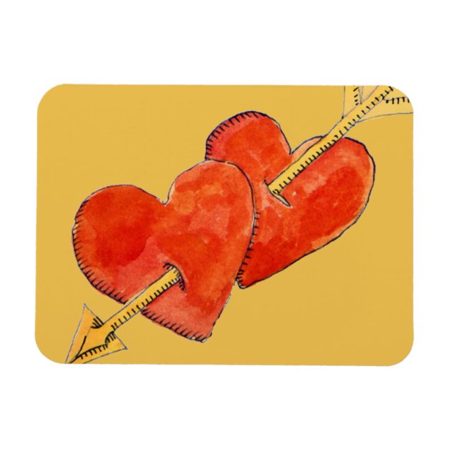 Two hearts - arrow 2011 magnet (Horizontal)