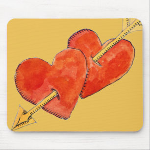 Two hearts - arrow 2011 mouse mat