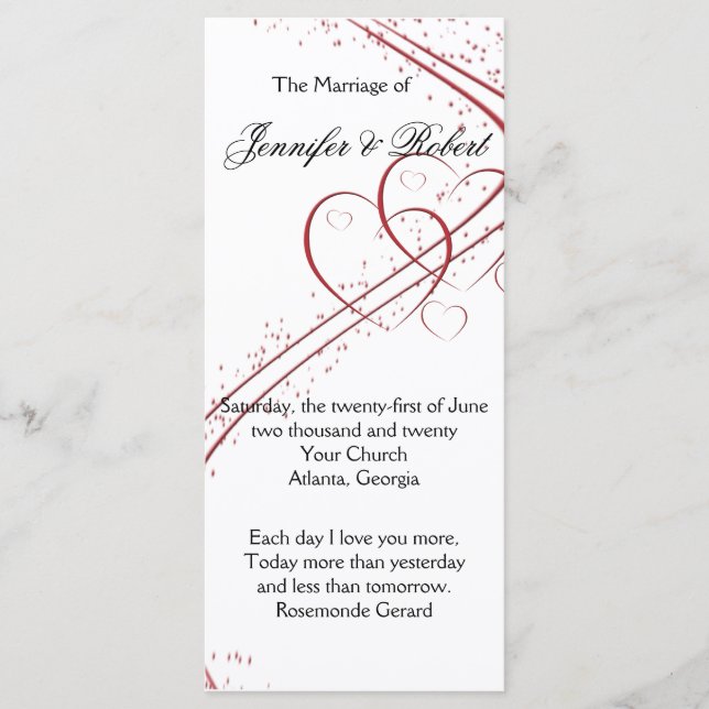 Two Hearts as One Program Programme (Front)