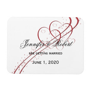 Two Hearts as One Save the Date Magnet