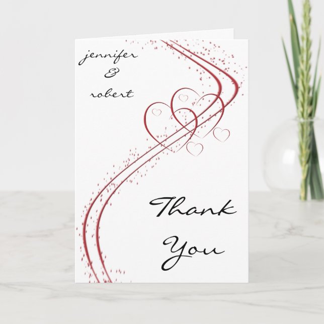 Two Hearts as One Thank You card (Front)
