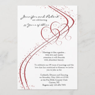 Two Hearts as One Wedding Anniversary Invitation