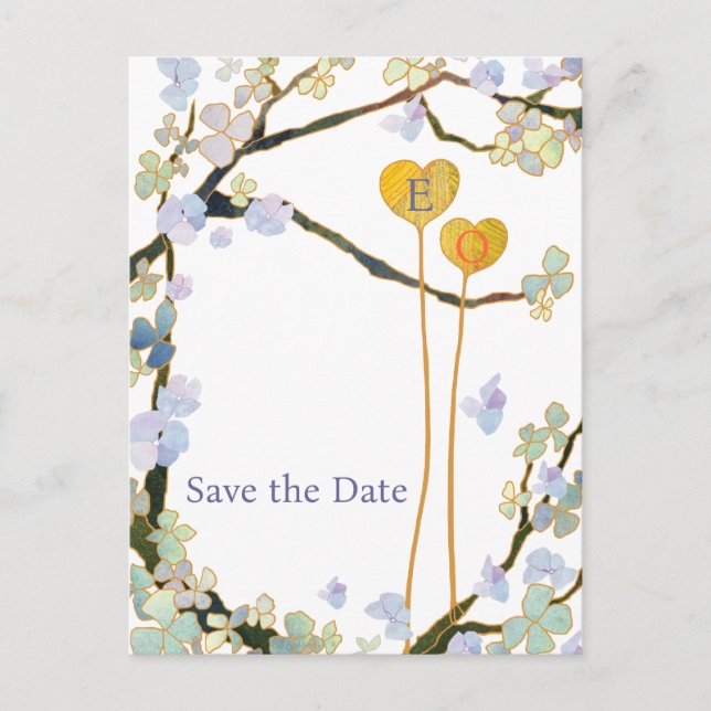 Two Hearts Backyard Wedding Save the Date Announcement Postcard (Front)