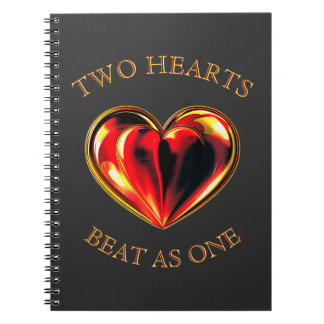 Two Hearts Beat As One Soulmate Valentine Black Notebook