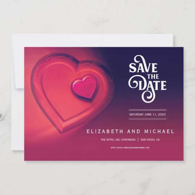 Two Hearts Beating As One (Version 2) Save The Date (Front)