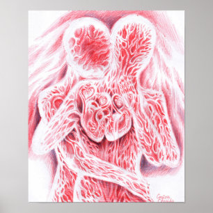Two hearts beating together poster