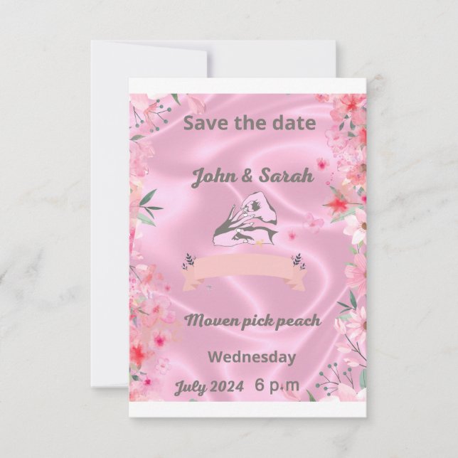 Two hearts become one invitations wedding cards  (Front)