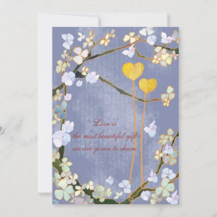 Two Hearts: Blue Wedding Invitations