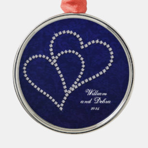 Two Hearts Bonded - Faux Diamond - Ornament