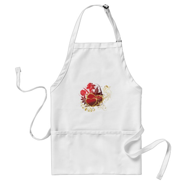 Two Hearts Bouquet Standard Apron (Front)