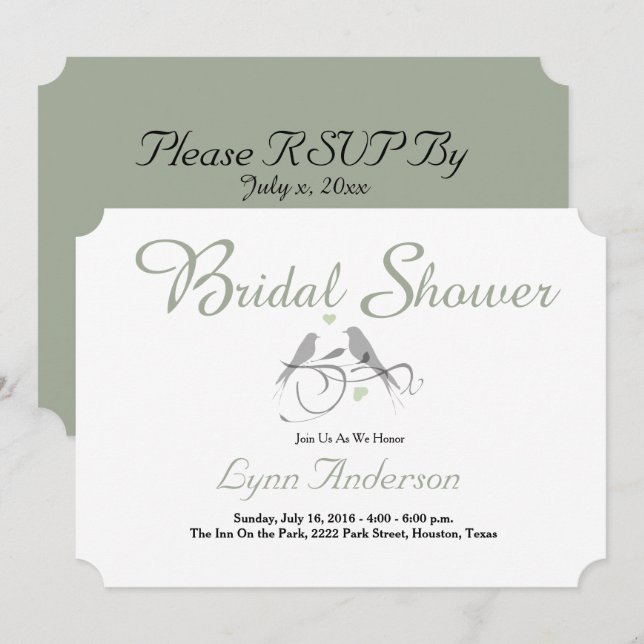 Two Hearts - Bridal Shower Invitation (Front/Back)