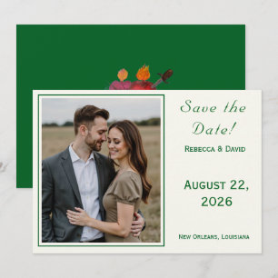 Two Hearts Catholic Flat Save The Date Card