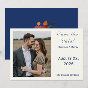 Two Hearts Catholic Flat Save The Date Card