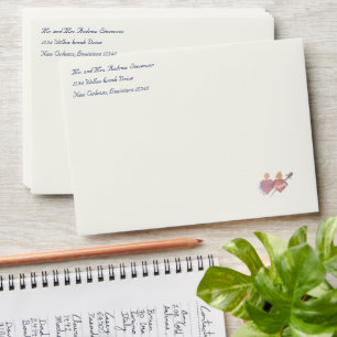 Two Hearts Catholic Wedding Invitation Envelope
