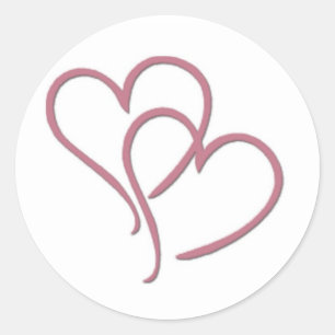 Two hearts ... classic round sticker
