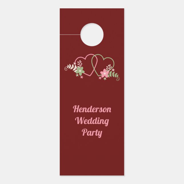 Two Hearts Do Not Disturb Wedding Party Door Hanger (Front)