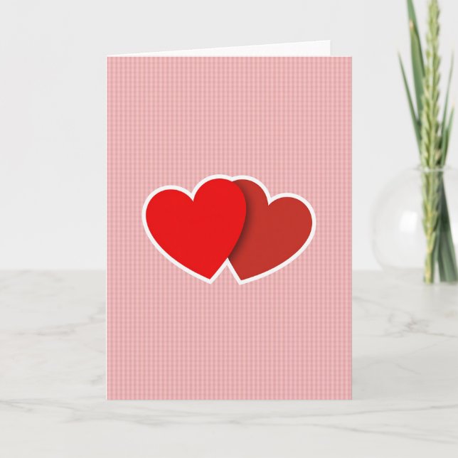 Two Hearts Embrace Love Card (Front)