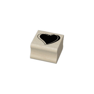 Two Hearts Entwined - 1" Square - Loyalty Card Rubber Stamp