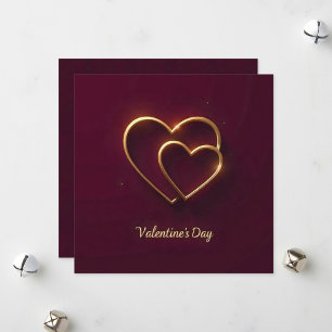 Two Hearts Flat Holiday Card