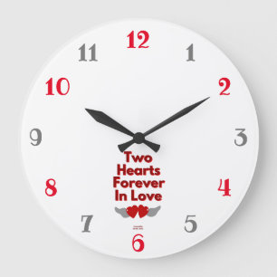Two Hearts Forever In Love Acrylic Wall Clock