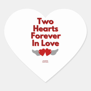 Two Hearts Forever In Love Heart Sticker