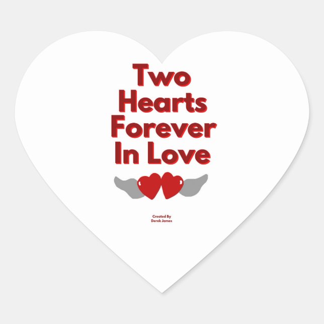 Two Hearts Forever In Love Heart Sticker (Front)