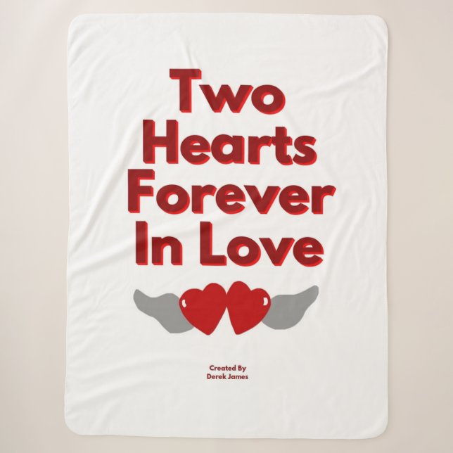 Two Hearts Forever In Love Large Sherpa Blanket (Front)