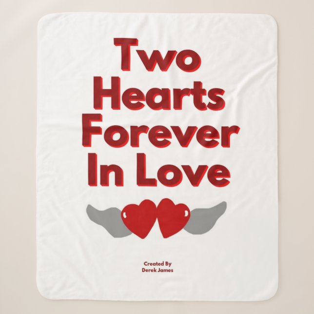Two Hearts Forever In Love Medium Sherpa Blanket (Front)