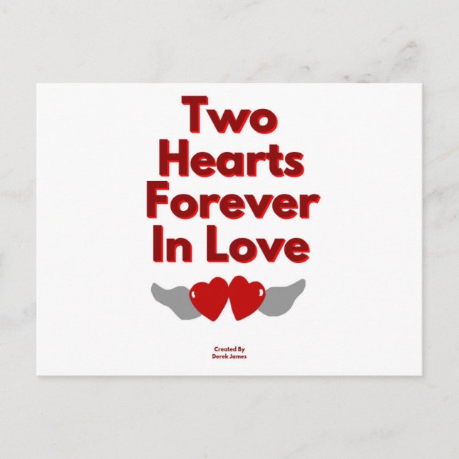Two Hearts Forever In Love Postcard (Front)
