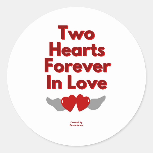 Two Hearts Forever In Love Round Sticker (Front)