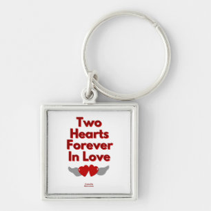 Two Hearts Forever In Love Square Key Chain