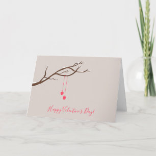 Two Hearts in a Tree Valentine's Love design Holiday Card