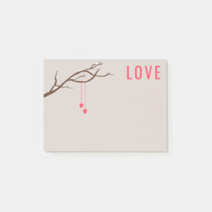 Two Hearts in a Tree Valentine's Love design Post-it Notes